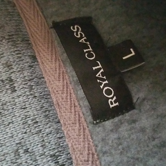 3/30- (L) NWOT ROYAL CLASS soft  1/4 zip double pocketed heathered pullover - Picture 6 of 6
